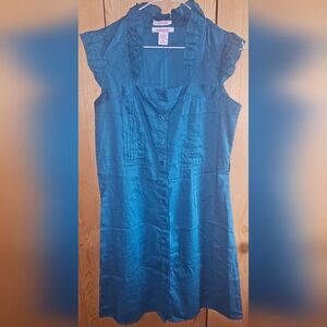 Millenium Teal Button-up Dress